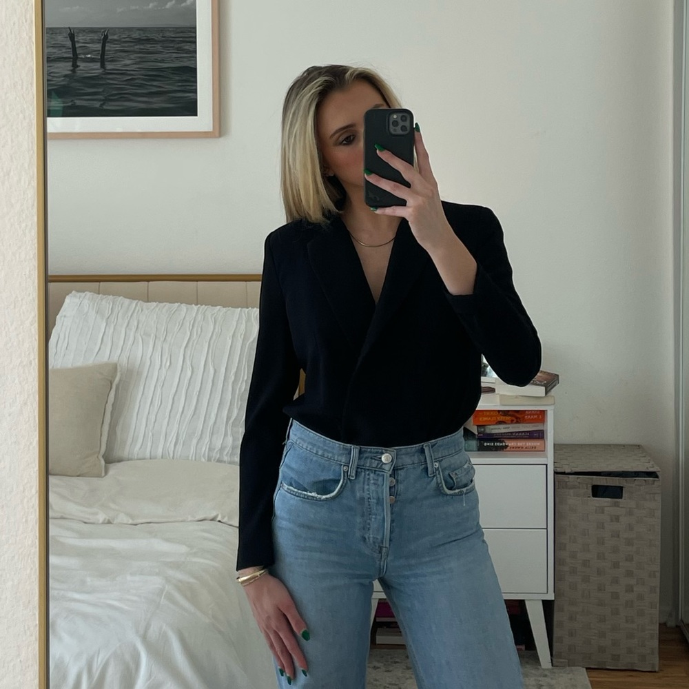 Blazer long sleeve black bodysuit